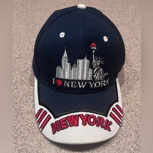 New York Embroidered Navy and White Cap